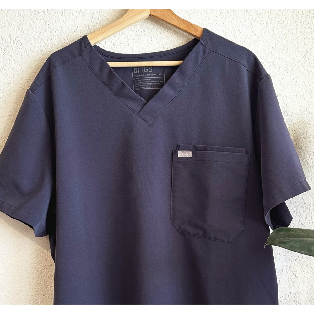 Figs Mens Leon‎ Three Pocket Scrub Top XXL Blue Medical Workwear Nursing Doctor - Picture 2 of 6